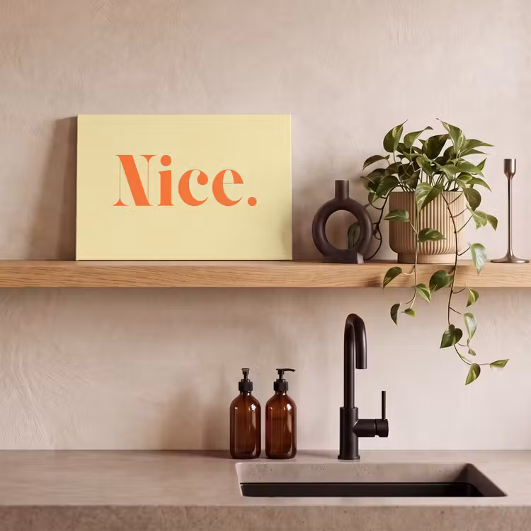 Nice - Oranje - Geel - Minimalistisch canvas 2cm klein -uniquesellingpoint_afwerking-onlywow_DE