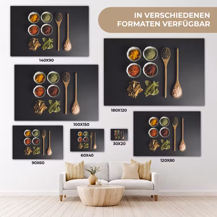 Pollepel - Specerijen - Kruiden - Groen - Bruin - Rustiek canvas 2cm klein -Xsfeer8_DE
