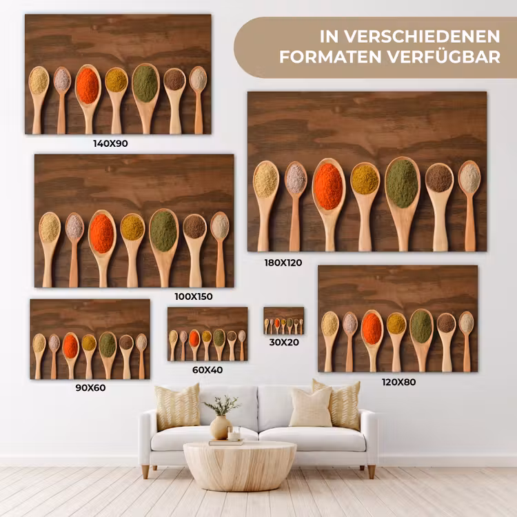Pollepel - Kruiden - Eten - Specerijen - Tafel canvas 2cm klein -Xsfeer8_DE