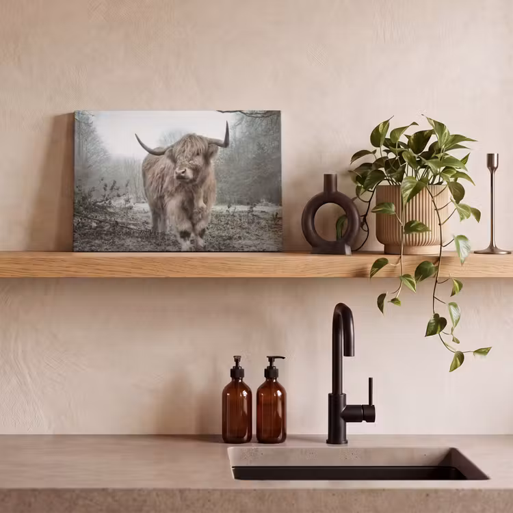 Schotse hooglander - Natuur - Herfst - Dieren - Wild - Bos canvas 2cm klein -sfeer3