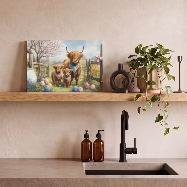 Schotsehooglanders - Paaseieren - Lente canvas 2cm klein -sfeer3