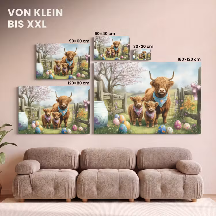 Schotsehooglanders - Paaseieren - Lente canvas 2cm klein -Xsfeer8_DE