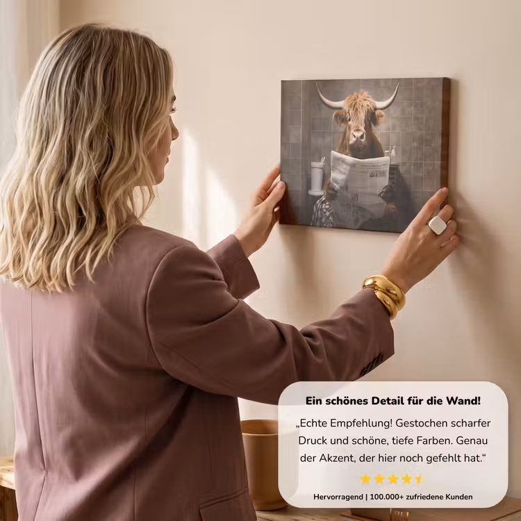 Schotse hooglander - Krant - Toilet canvas 2cm klein -Xsfeer7_DE