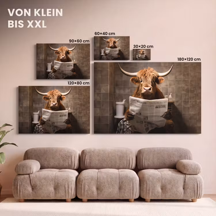 Schotse hooglander - Krant - Toilet canvas 2cm klein -Xsfeer8_DE