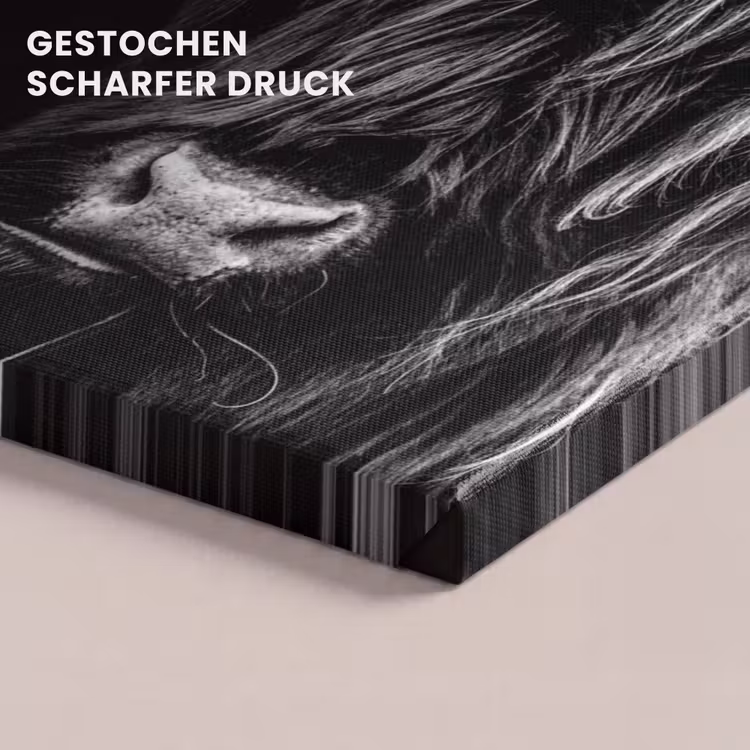 Schotse hooglander - Goud - Vacht - Dieren - Koe canvas 2cm klein -closeup_print_DE