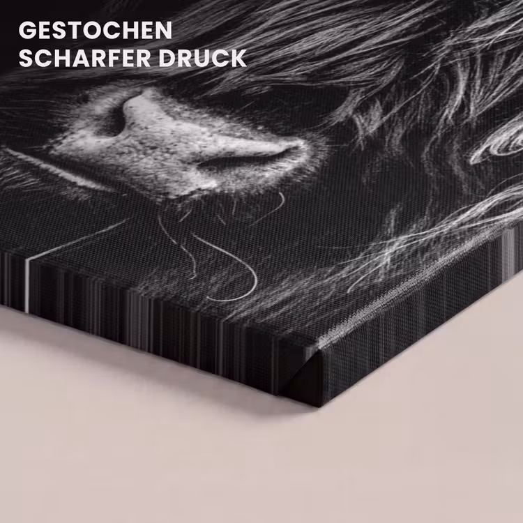 Schotse hooglander - Goud - Vacht - Dieren - Koe canvas 2cm klein -uniquesellingpoint_afwerking-onlywow_DE