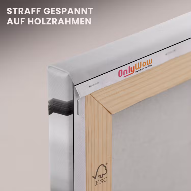 Schotse hooglander - Zwart - Wit - Gras canvas 2cm klein -uniquesellingpoint_afwerking-onlywow_DE