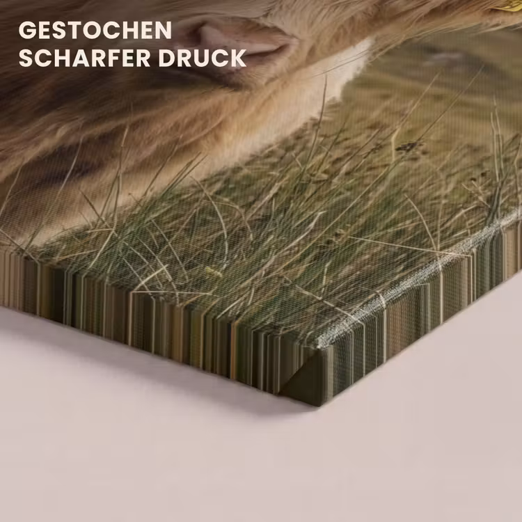 Schotse hooglander - Bergen - Grasveld canvas 2cm klein -uniquesellingpoint_afwerking-onlywow_DE