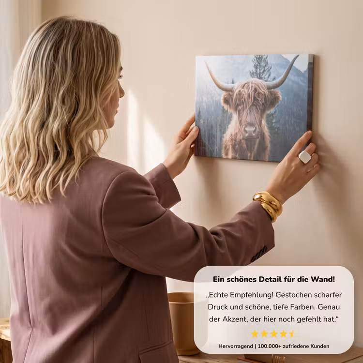 Schotse hooglander - Koe - Dieren - Berg - Natuur canvas 2cm klein -Xsfeer7_DE