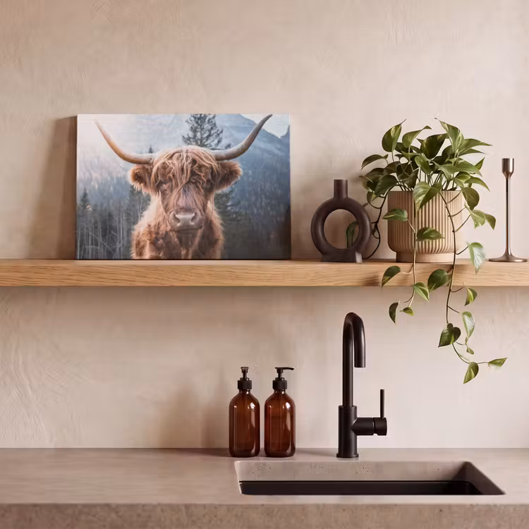 Schotse hooglander - Koe - Dieren - Berg - Natuur canvas 2cm klein -sfeer3
