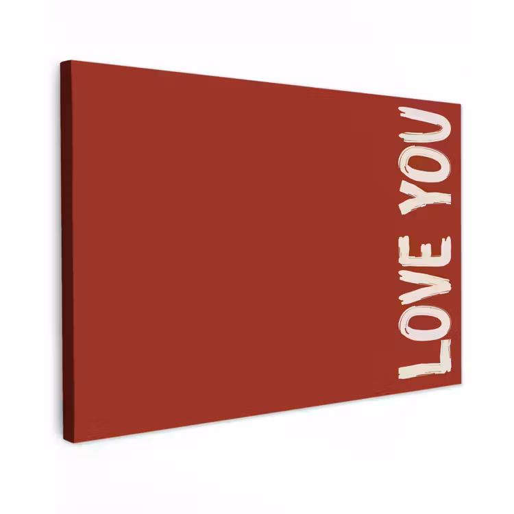 Schuin - Loveyou - Rood canvas 2cm klein -z3d