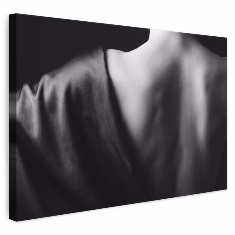 Schouder - Zijde - Rug - Zwart - Wit - Elegant canvas 2cm klein -3d