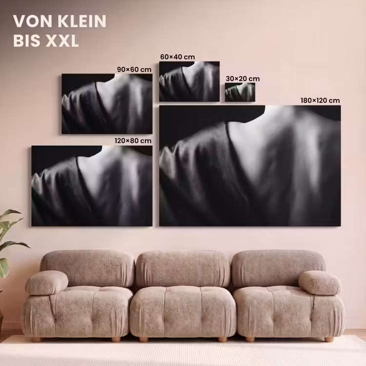 Schouder - Zijde - Rug - Zwart - Wit - Elegant canvas 2cm klein -Xsfeer8_DE