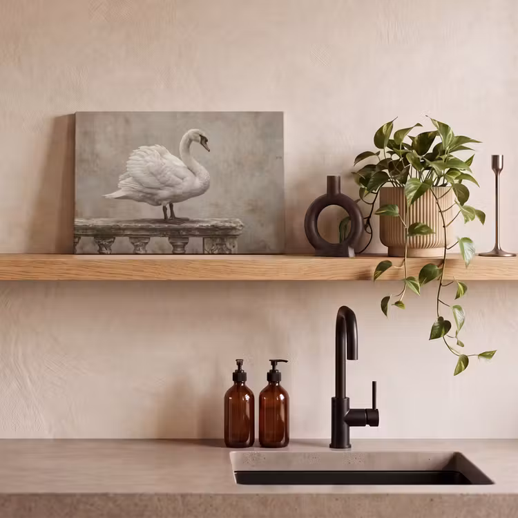 Zwaan - Elegant - Dieren - Wit canvas 2cm klein -closeup_print_DE