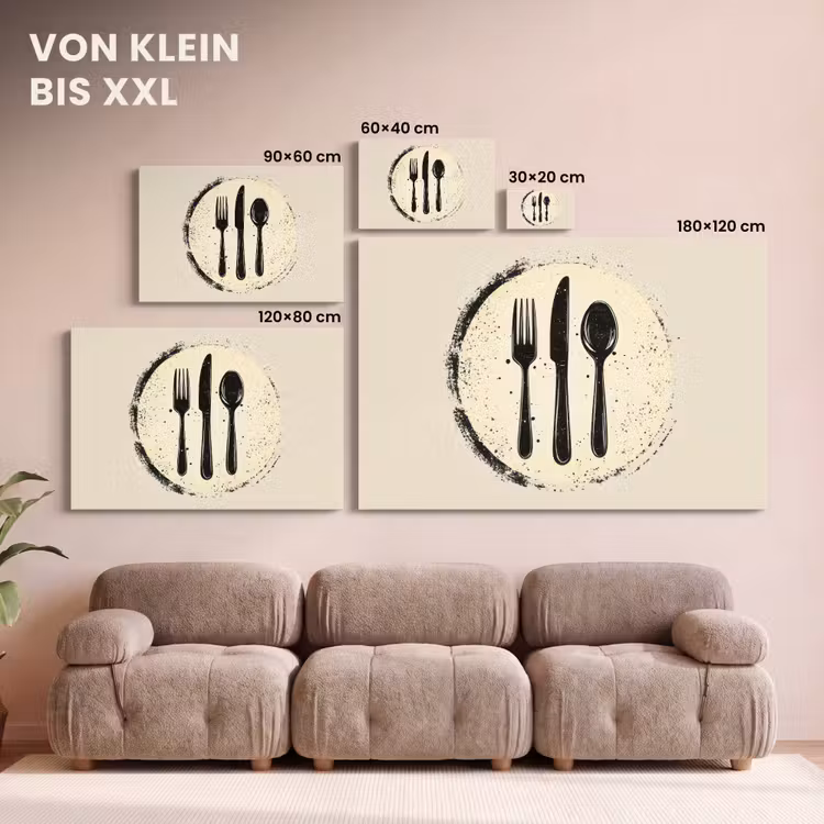 Zwart - Bestek - Rondje canvas 2cm klein -Xsfeer8_DE