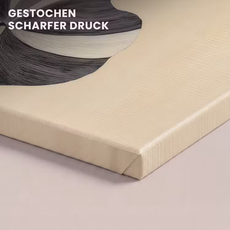 Zwart - Bladeren - Strepen - Minimalistisch canvas 2cm klein -uniquesellingpoint_afwerking-onlywow_DE