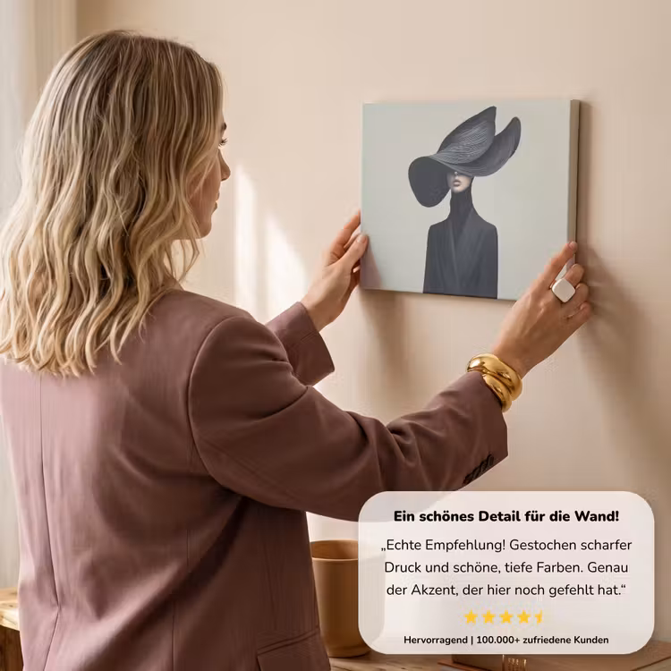 Zwart - Vrouw - Hoed canvas 2cm klein -sfeer3