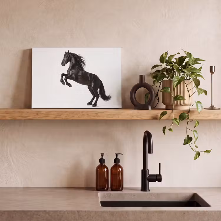 Zwart - Paard - Portret canvas 2cm klein -closeup_print_DE