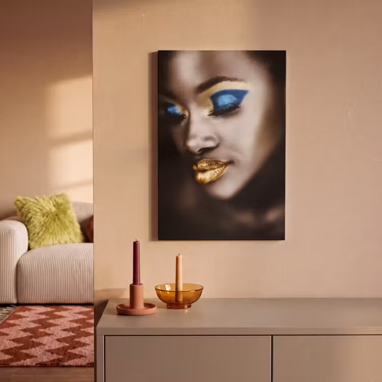 Black and Gold - Vrouw - Make up canvas 2cm klein -sfeer1