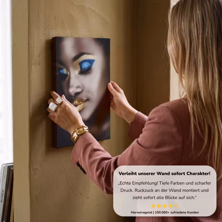 Black and Gold - Vrouw - Make up canvas 2cm klein -Xsfeer7_DE