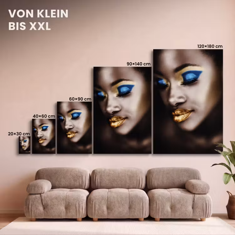 Black and Gold - Vrouw - Make up canvas 2cm klein -Xsfeer8_DE