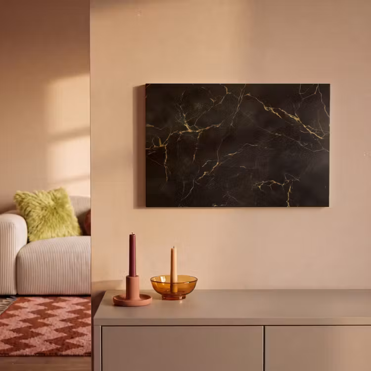 Zwart marmer - Gouden aders - Klassiek canvas 2cm klein -sfeer1