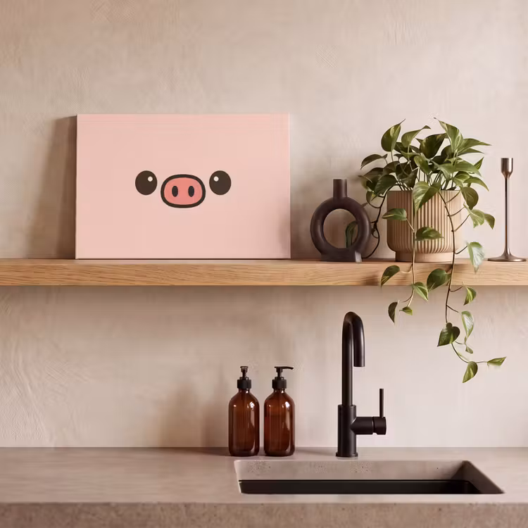 Varken - Roze - Minimalistisch canvas 2cm klein -closeup_print_DE