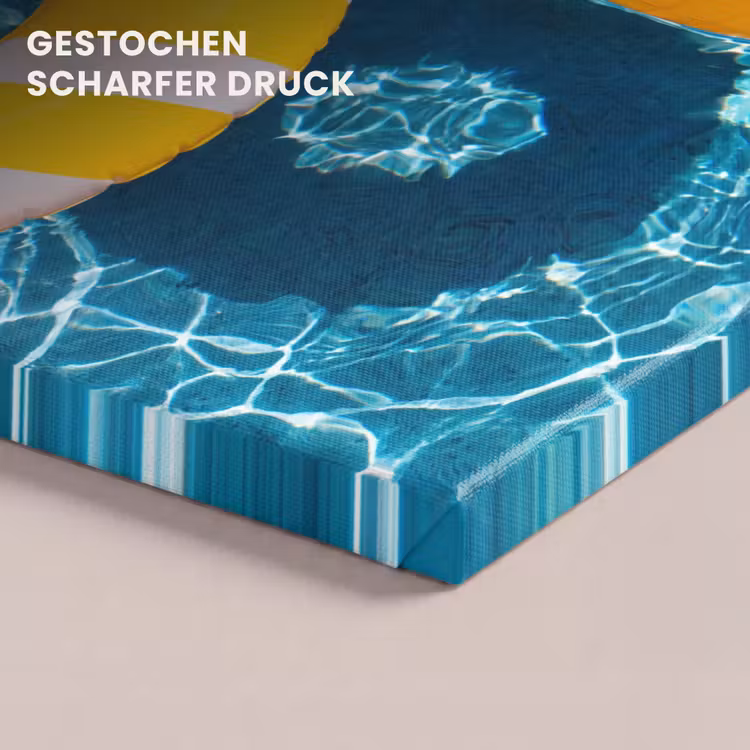 Zwembad - Zwembanden - Zomer - Geel - Blauw canvas 2cm klein -closeup_print_DE