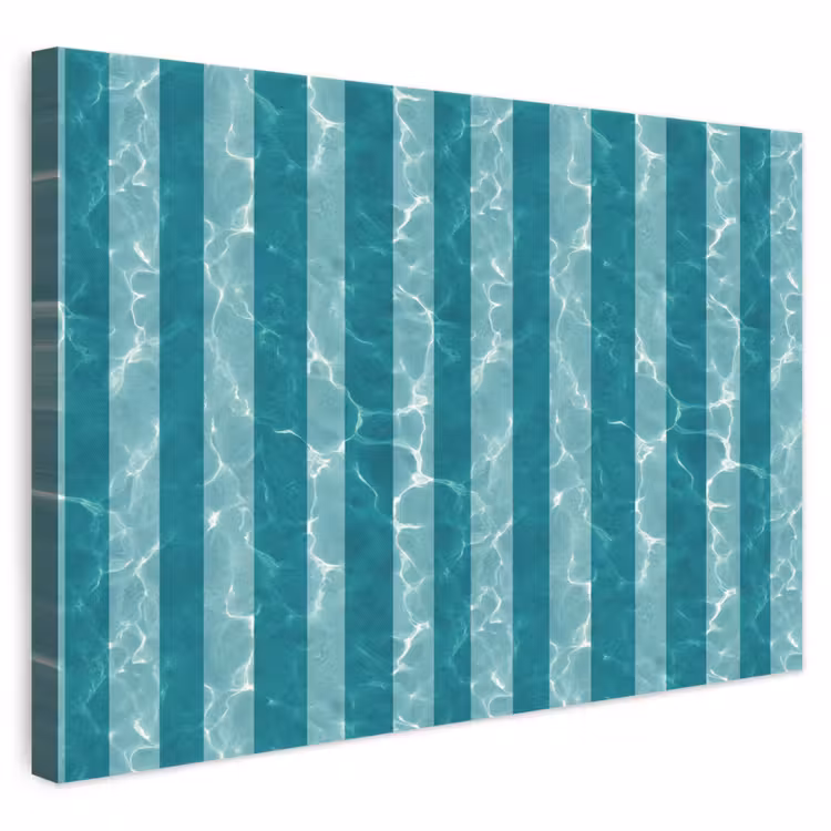 Zwembad - Strepen - Groen canvas 2cm klein 34 -3d