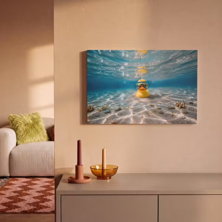 Duikbril - Eend - Water canvas 2cm klein -sfeer1