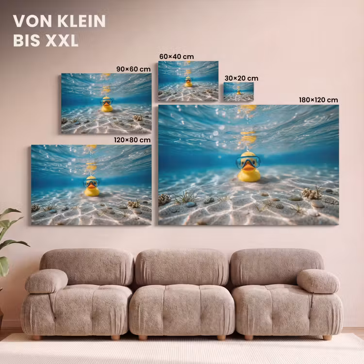 Duikbril - Eend - Water canvas 2cm klein -Xsfeer8_DE