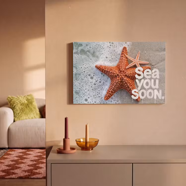 Sea you soon - Zeester - Zee canvas 2cm klein -sfeer1