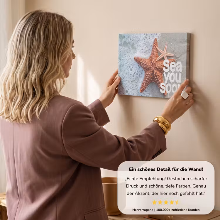 Sea you soon - Zeester - Zee canvas 2cm klein -sfeer3