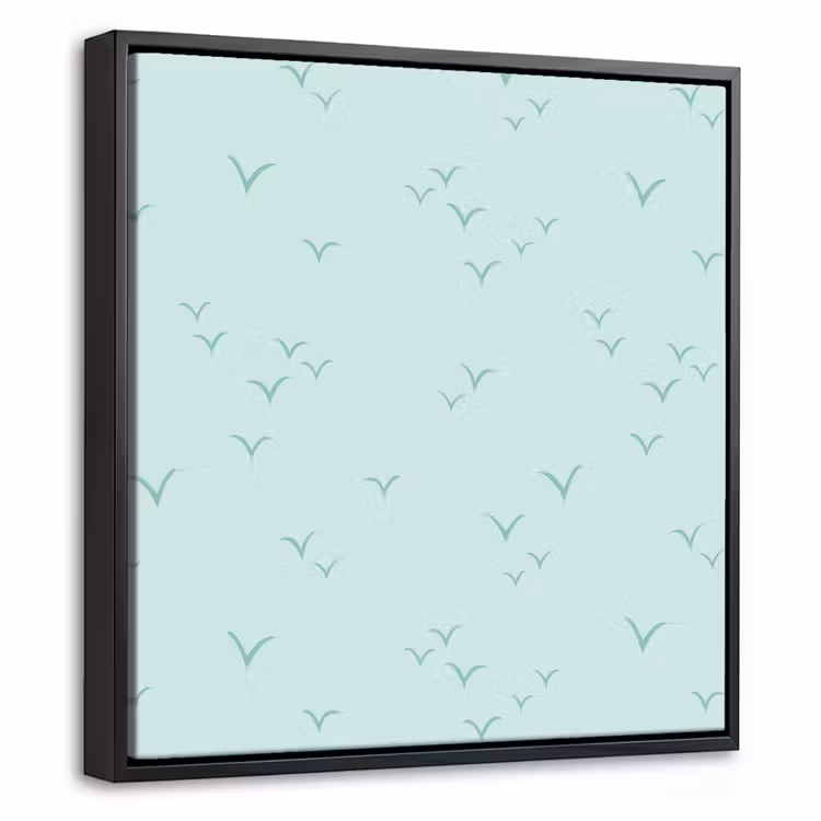 Meeuwen - Mint - Patroon Canvas met baklijst klein 1124 -threedimensional_3d_global