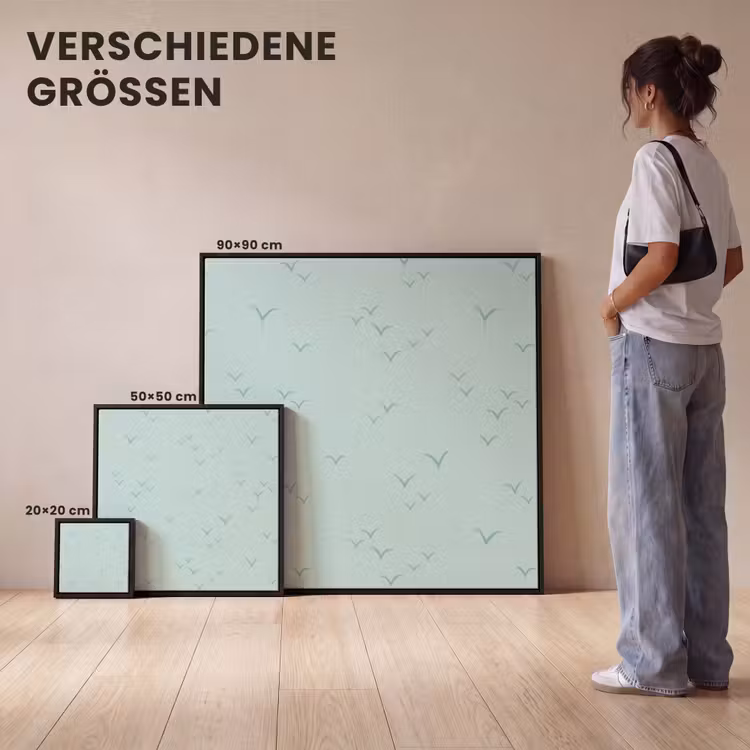 Meeuwen - Mint - Patroon Canvas met baklijst klein 1124 -comparison_formatenoverzicht_DE