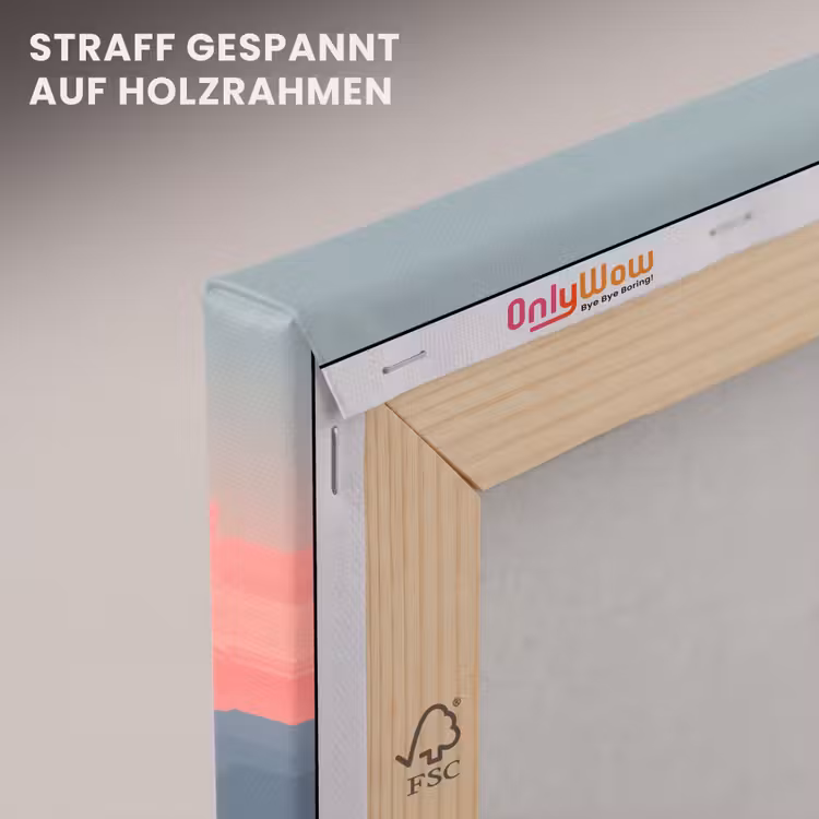 Zeilboot - Roze zee - Zonsondergang - Bergen canvas 2cm klein -uniquesellingpoint_afwerking-onlywow_DE