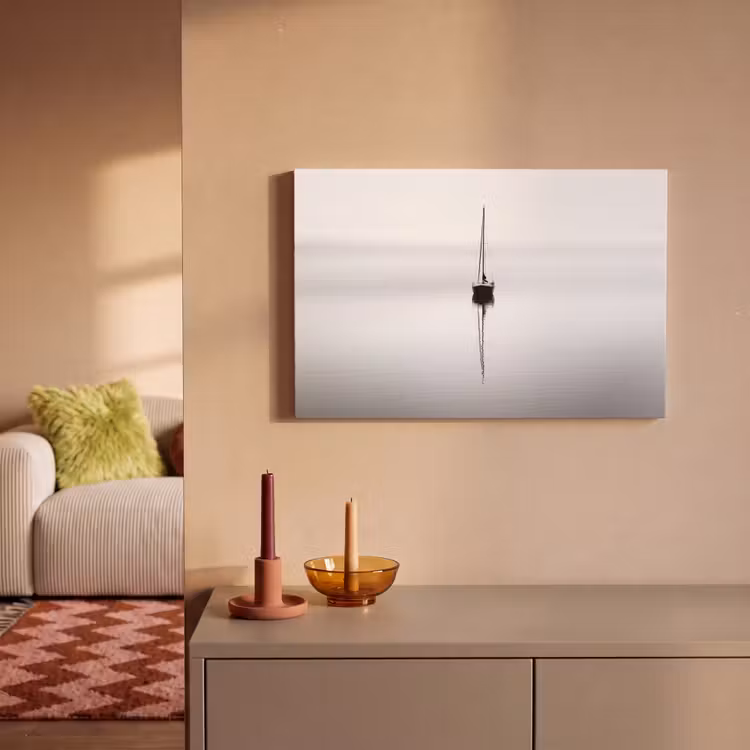 Zeilboot - Zwart - Water - Silhouet canvas 2cm klein -sfeer1