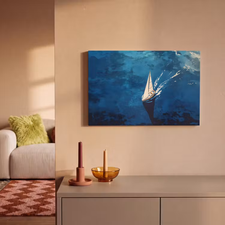 Zeilboot - Water - Abstract - Schaduw canvas 2cm klein -sfeer1