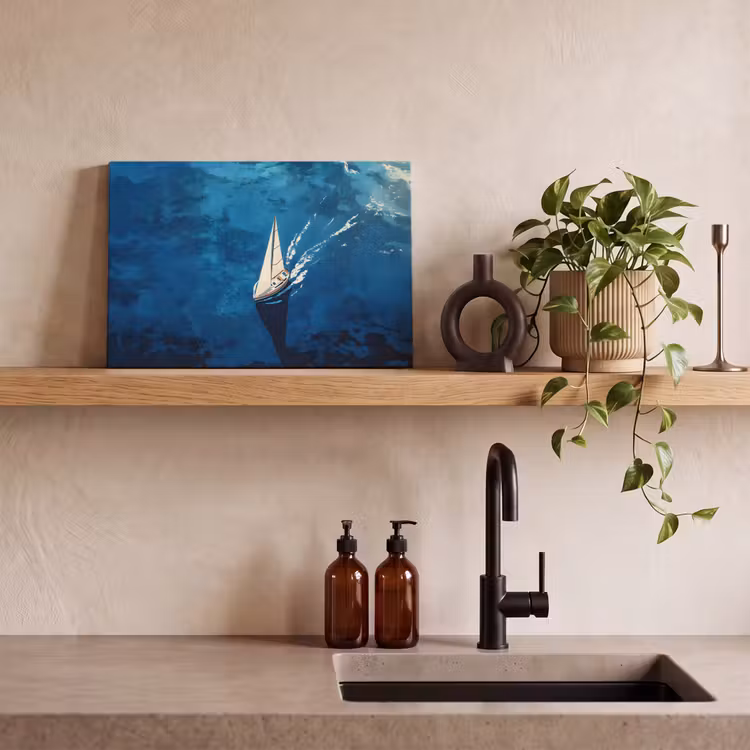 Zeilboot - Water - Abstract - Schaduw canvas 2cm klein -sfeer6