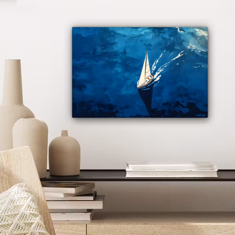 Zeilboot - Water - Abstract - Schaduw canvas 2cm klein -closeup_print_DE
