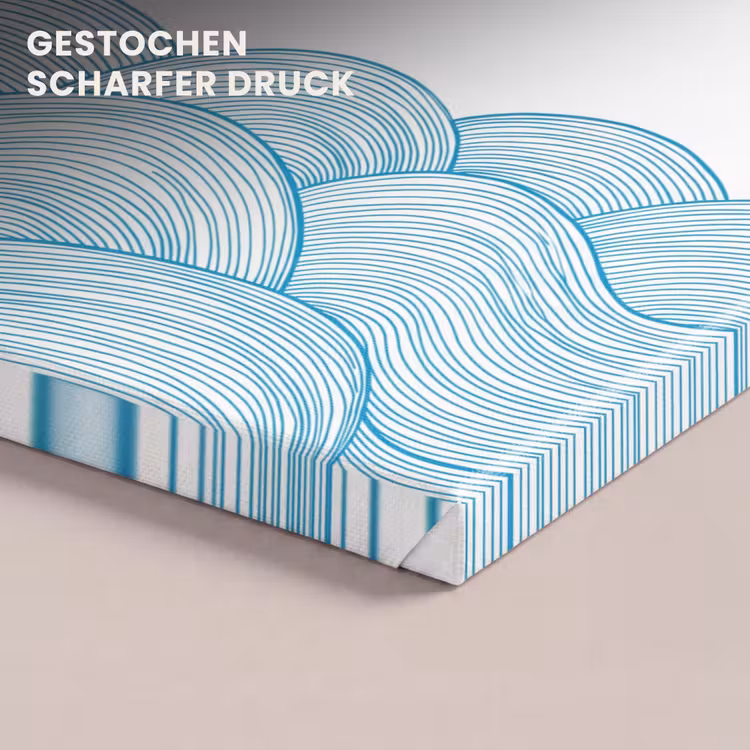 Zeilboot - Golven - Zee - Illustratie - Blauw canvas 2cm klein -closeup_print_DE