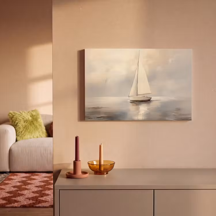 Zeilschip - Zee - Bewolkt canvas 2cm klein -sfeer1