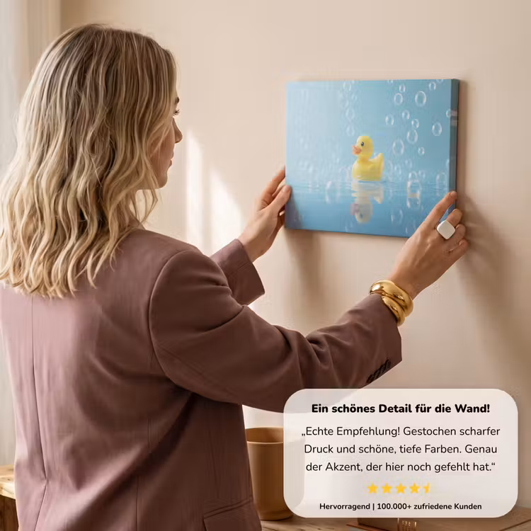 Bubbels - Badeend - Geel canvas 2cm klein -Xsfeer7_DE