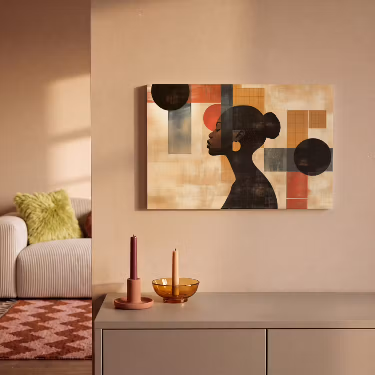 Zijaanzicht - Vrouw - Vormen canvas 2cm klein -sfeer1