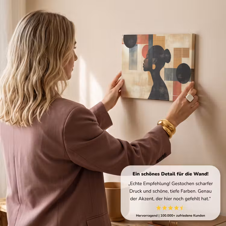 Zijaanzicht - Vrouw - Vormen canvas 2cm klein -sfeer3