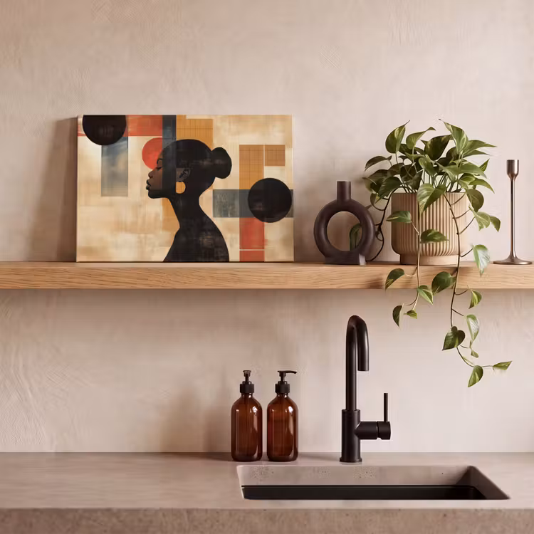 Zijaanzicht - Vrouw - Vormen canvas 2cm klein -sfeer6