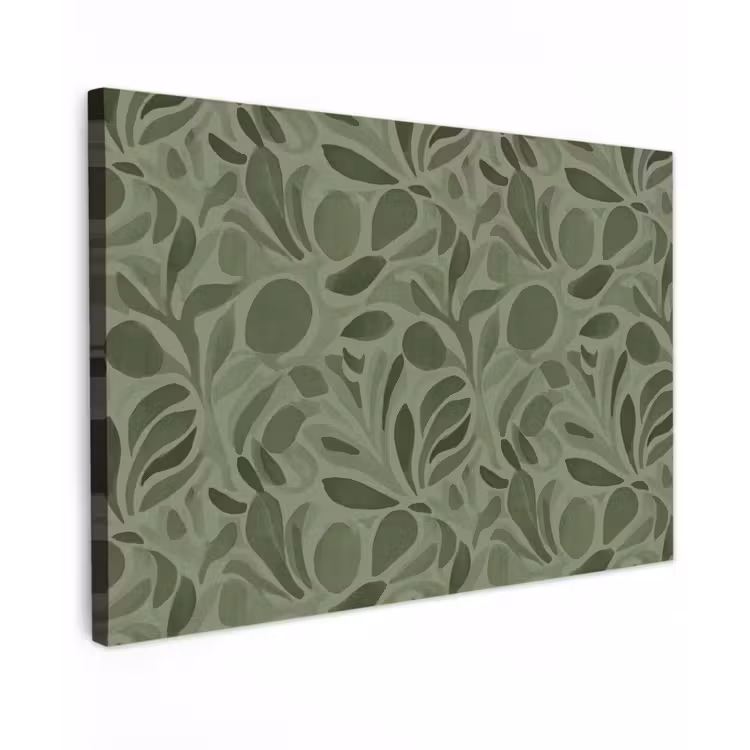 Sereen - Bladeren - Groen canvas 2cm klein 34 -z3d