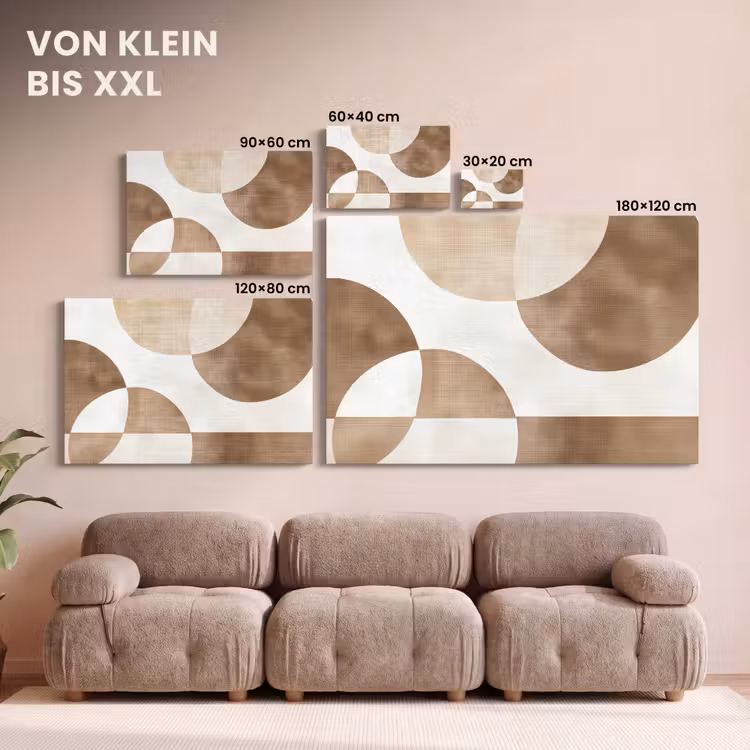 Snijdende cirkels - Overlappende vlakken canvas 2cm klein -Xsfeer8_DE