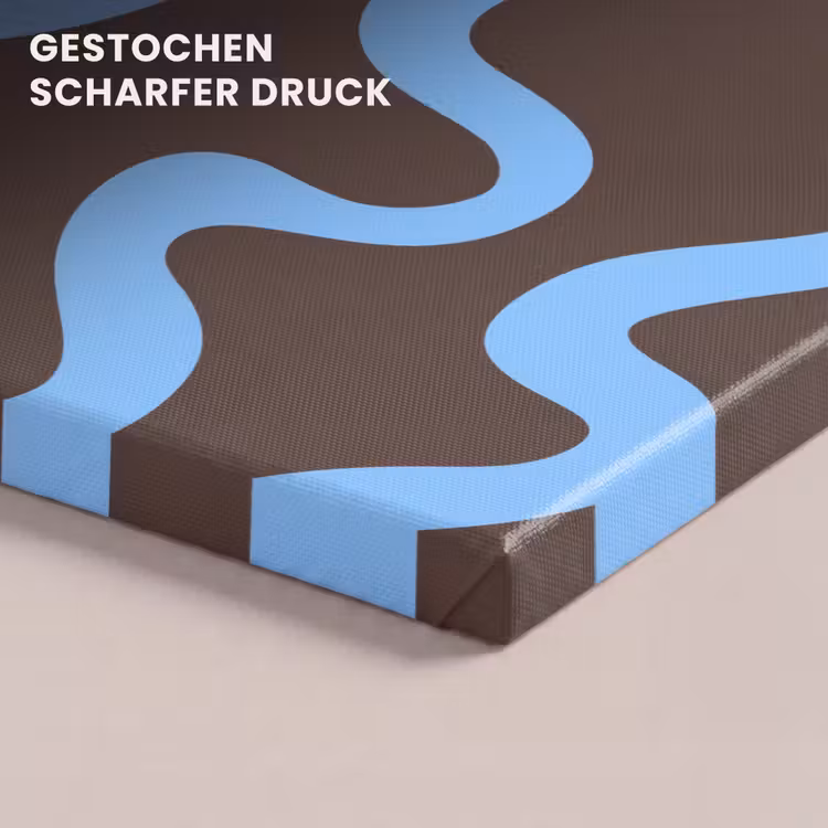 Kronkelende lijnen - Blauw - Bruin - Minimalistisch canvas 2cm klein 34 -closeup_print_DE