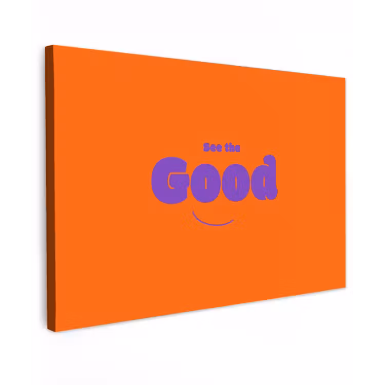 See the good - Paars - Oranje - Smiley canvas 2cm klein -z3d